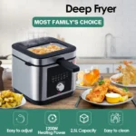 2.5L Electric Stainless Steel Deep Fryer Oil Square Electric Fryer for Household Outdoor Cooking US French Mechanical Accessory - Image 3