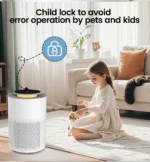 Home Air Quality Appliances Electric Desktop HEPA Filter Children Lock 3 Gear Speed Household Air Purifier - Image 3